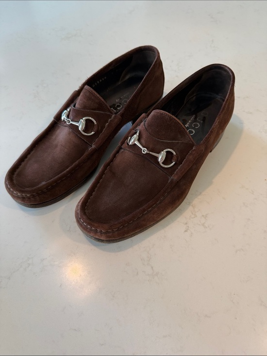 Gucci Mens Classic Brown Suede Horse Bit Loafers - Men main image 9